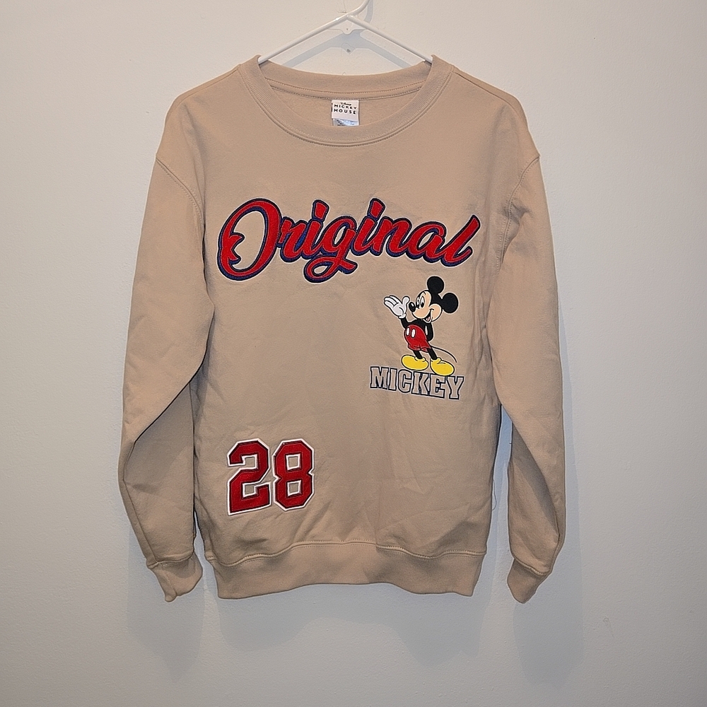 Freeze Tan Crewneck Sweater with Mickey Mouse Design